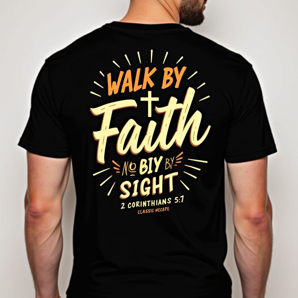 Inspirational T-Shirt Design with Gold Gradient Text