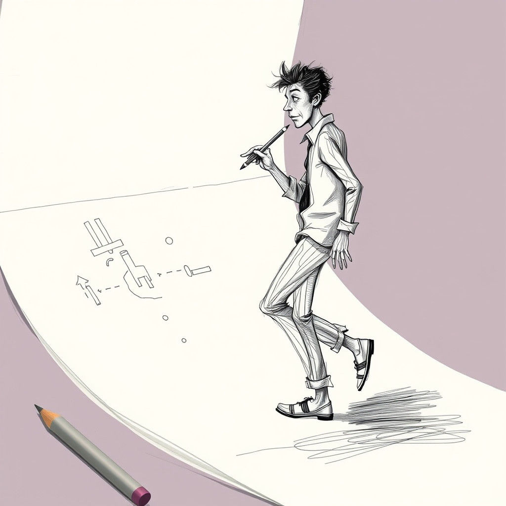 Magical Sketch: Artist Emerges into 3D World