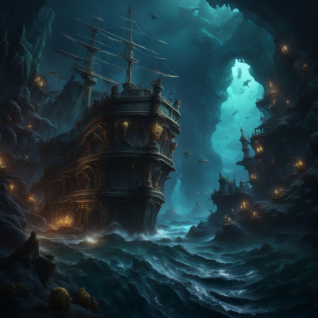 Fantastical Deep Ocean Matte Painting