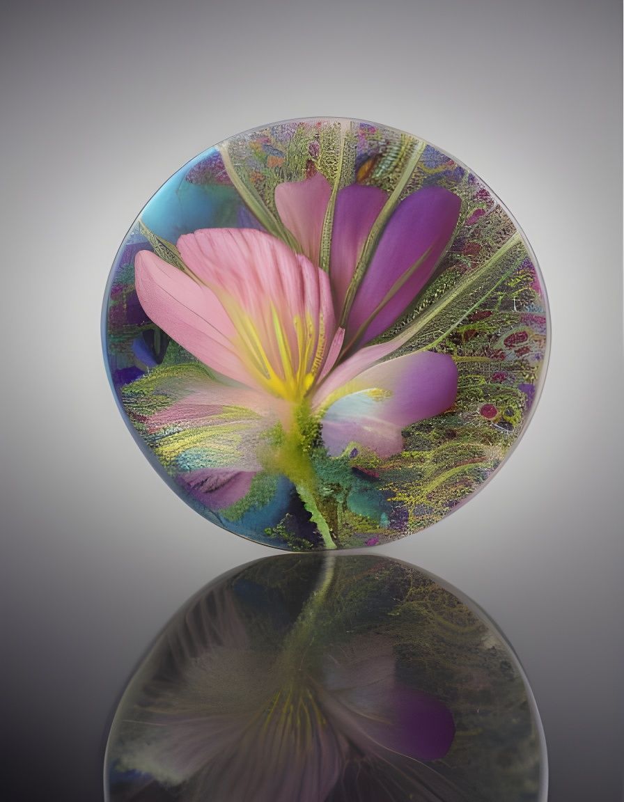 Floral Crystal Kaleidoscope in Hyperdetailed Photography