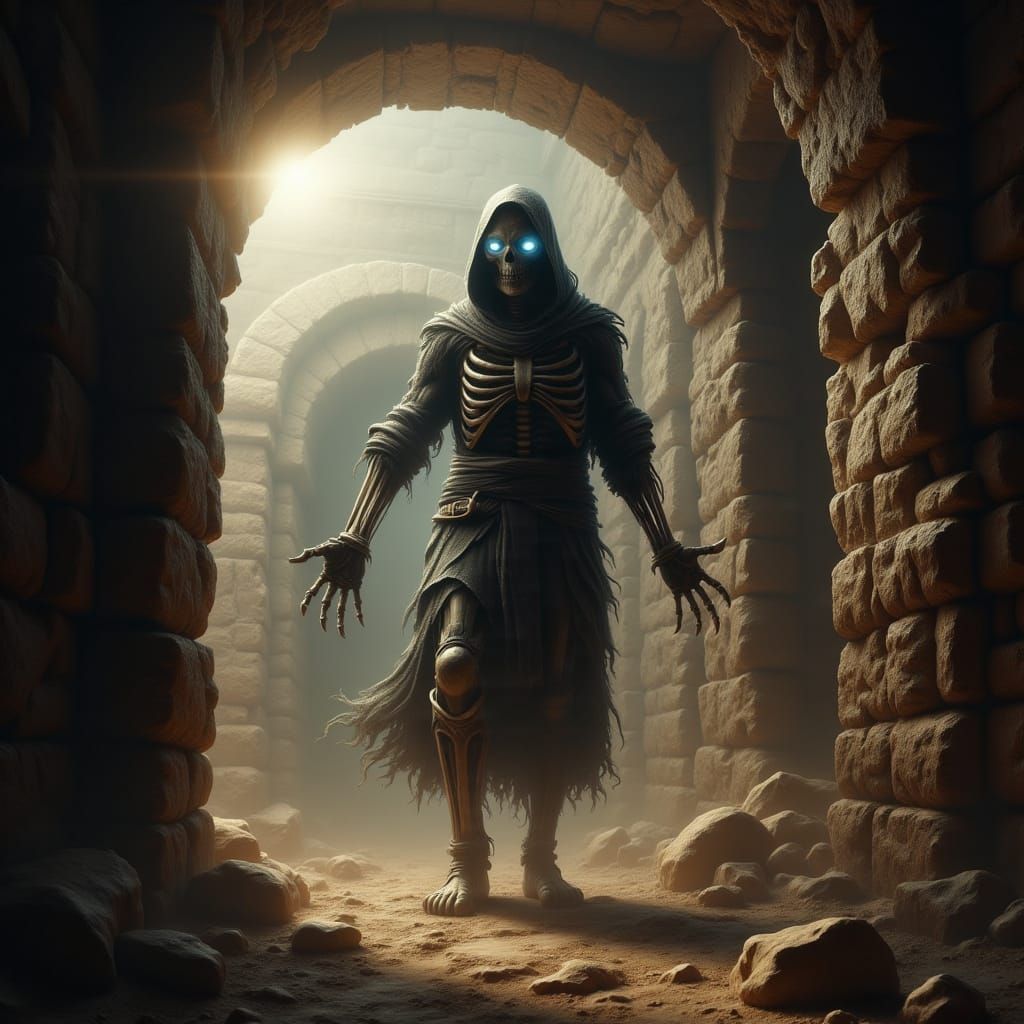 Menacing Mummy Pursues Tomb Raider in Pyramid