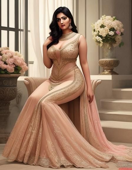 Elegant Indian Woman in Beautiful Dress
