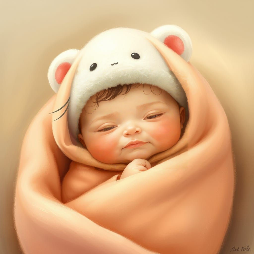 Precious Baby Portrait in Whimsical Style