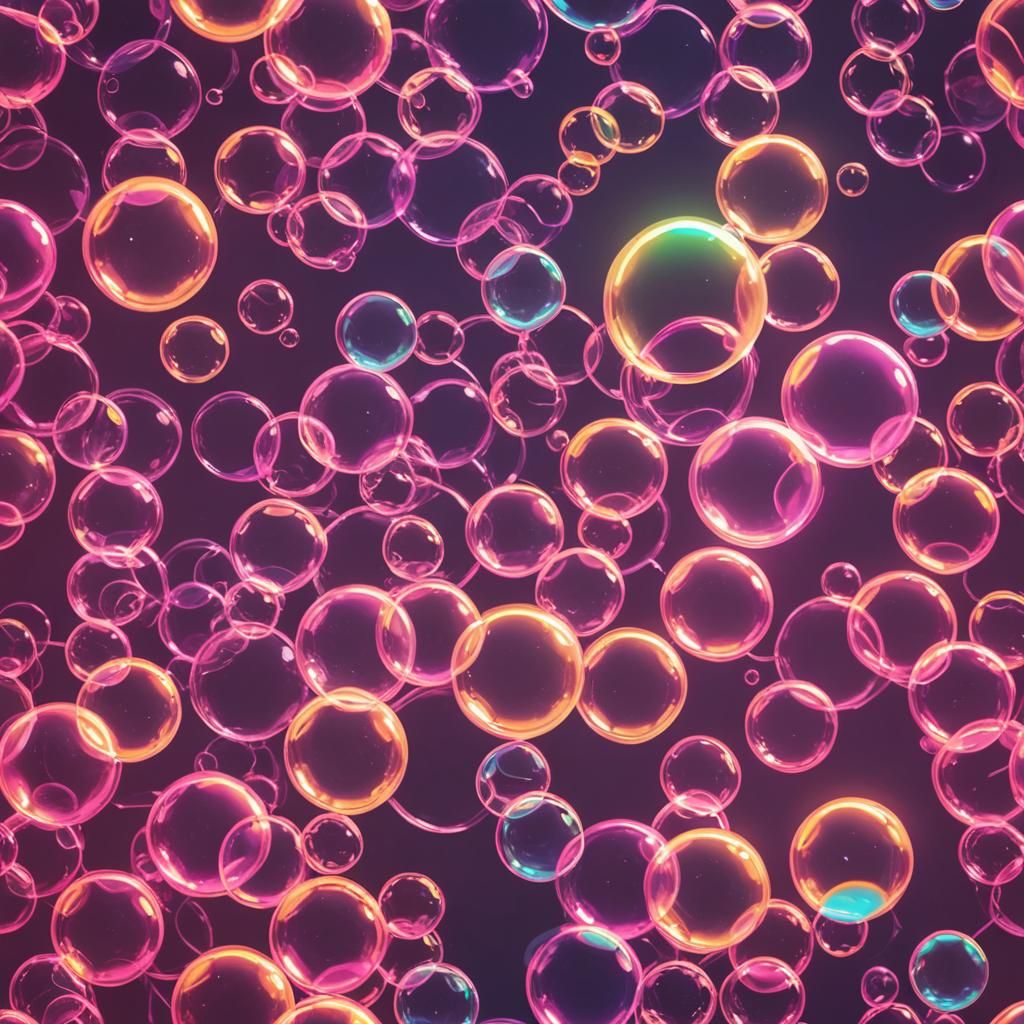 Synthwave Neon Bubbles in Retro Style