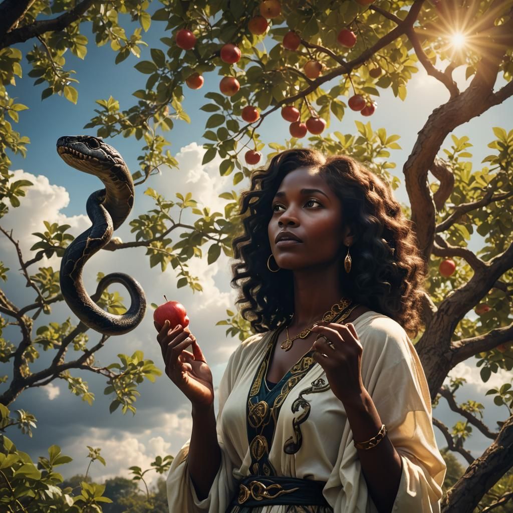 Eve, the Serpent and the Apple Tree