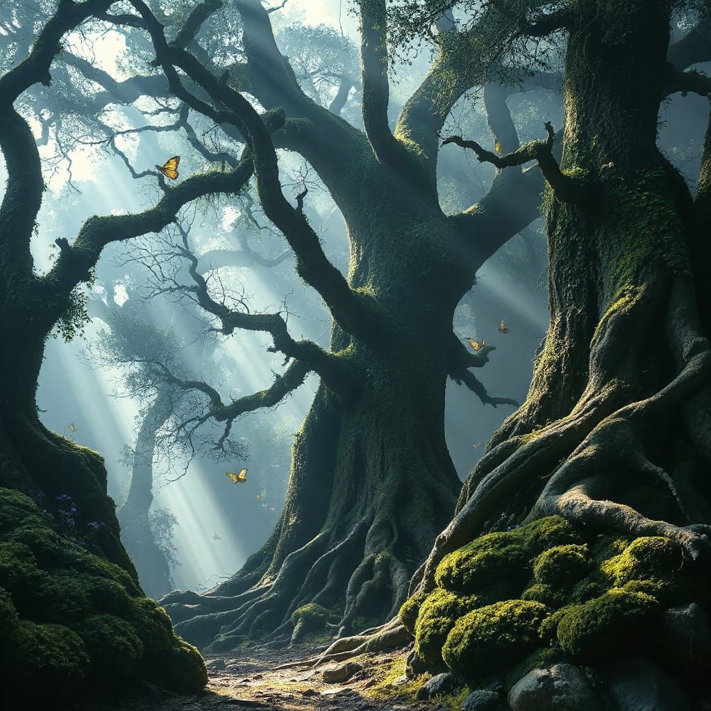 Ancient Forest Spirits in Ethereal Light