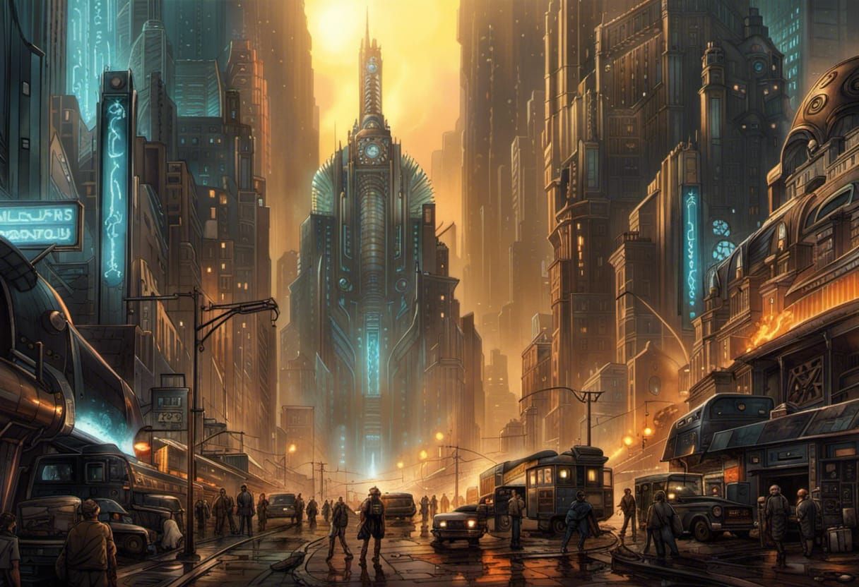 Atompunk Metropolis: A Digital Matte Painting