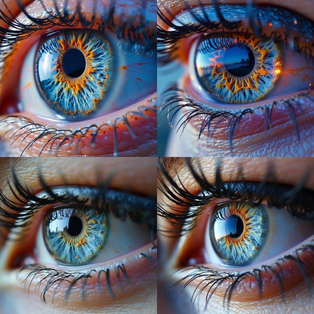 Earth Reflected in Human Eye Iris