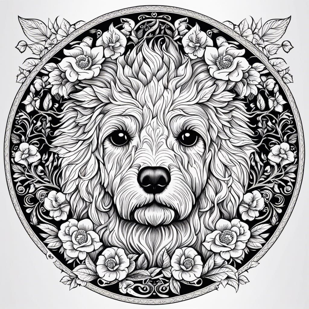 black and white mandala