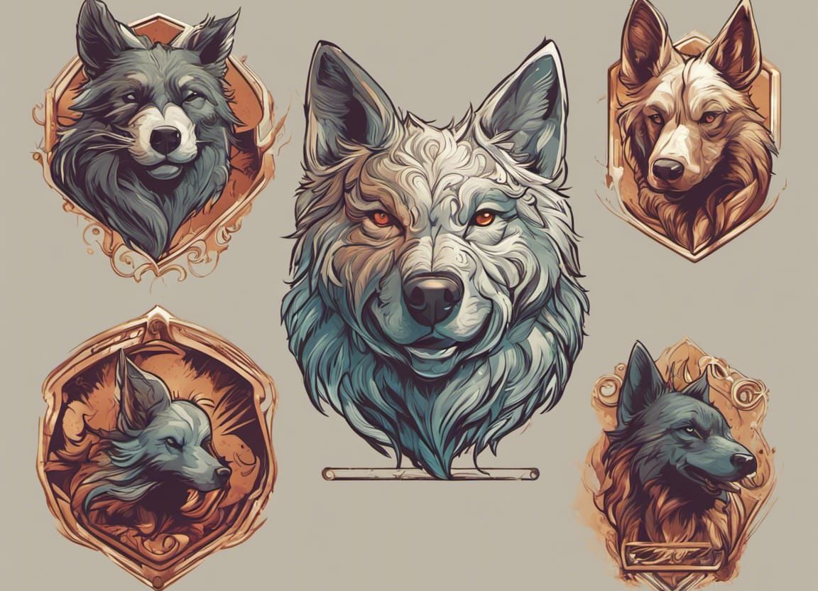 Modern Pet Logo of a Wolf in Comic Book Art