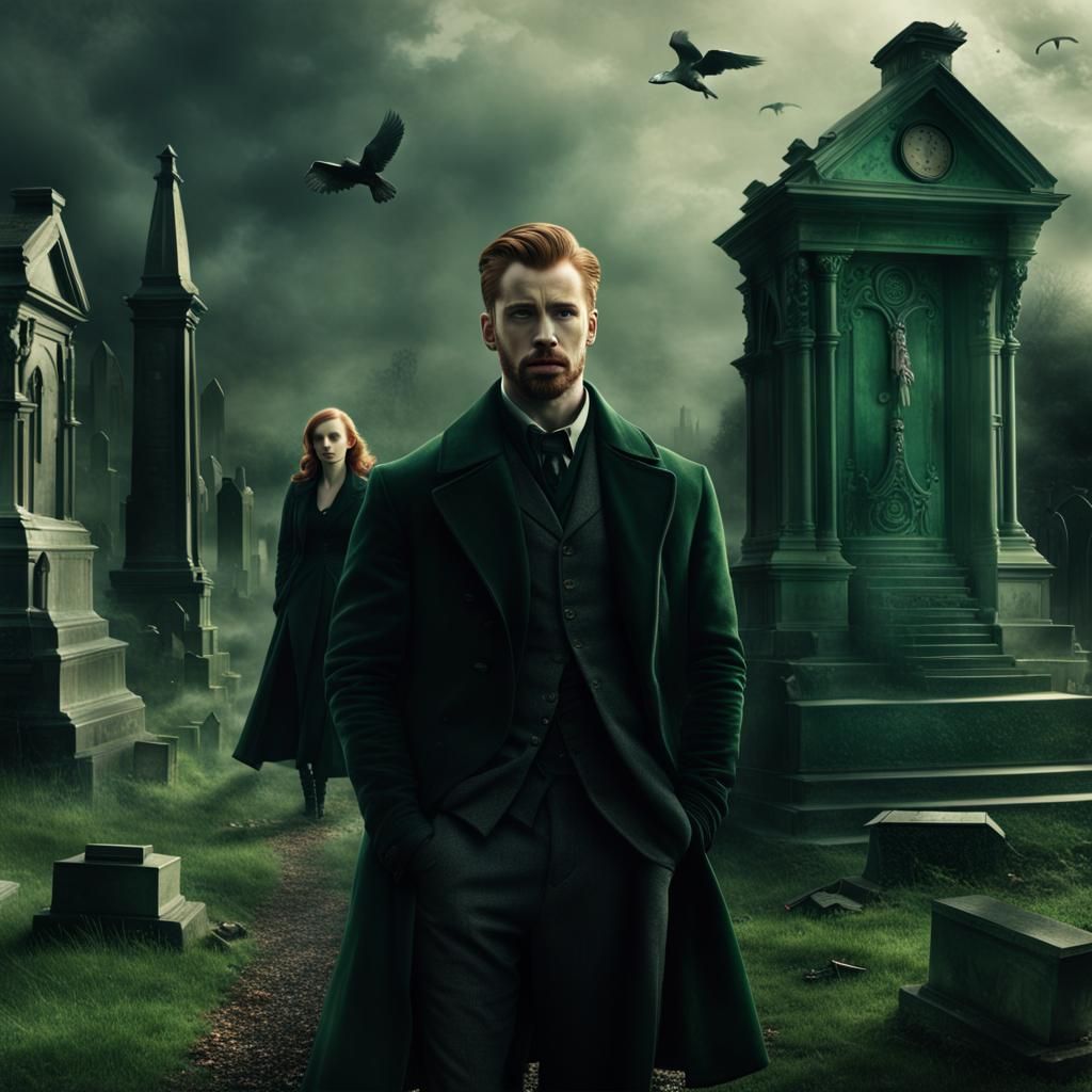 Dark Figures in Cemetery: Digital Matte Painting