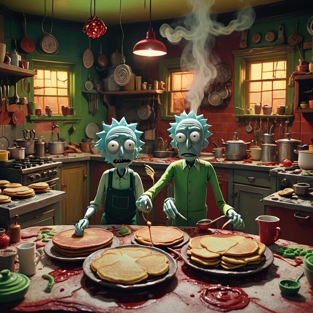 Rick and Morty in Claymation, Tim Burton Style