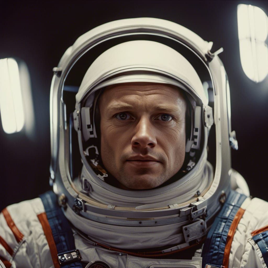 Neil Armstrong Apollo 11 Portrait in Spacesuit