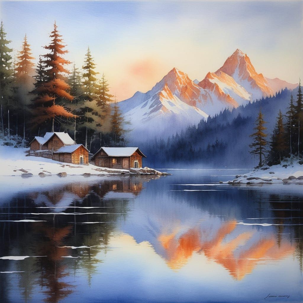 Majestic Dawn Mountain Landscape at New Year