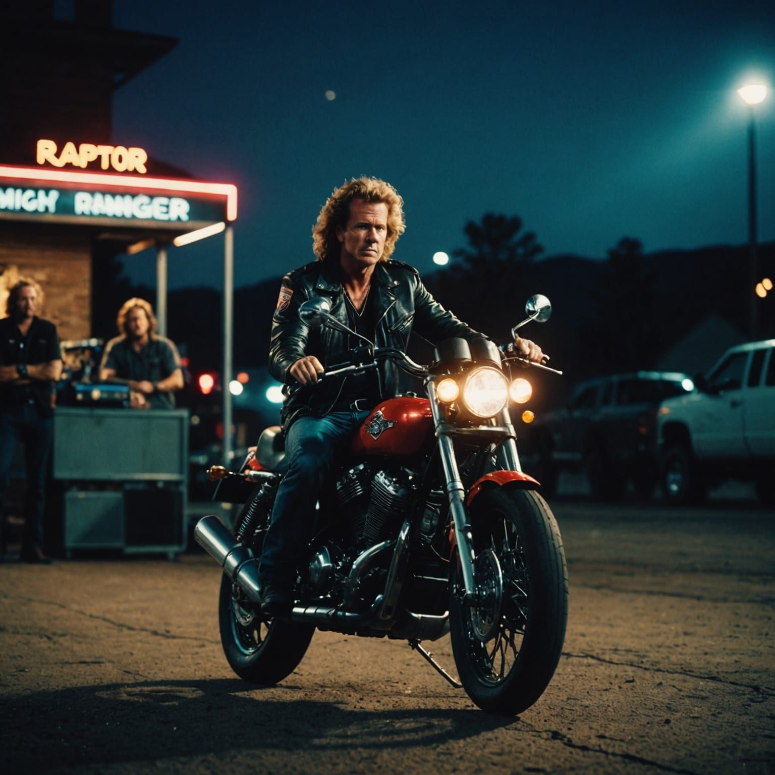 Dramatic Night Scene in Cinematic Film Style