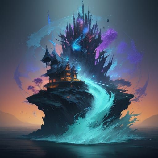 Serene Person Finding Inner Peace with Mystical Aura