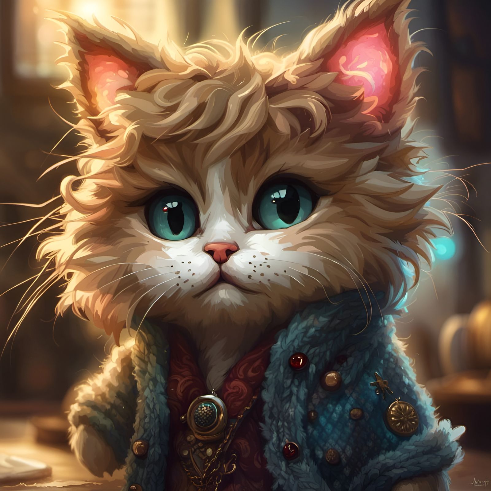 Adorable Furry Cat in Detailed 3D Rendering