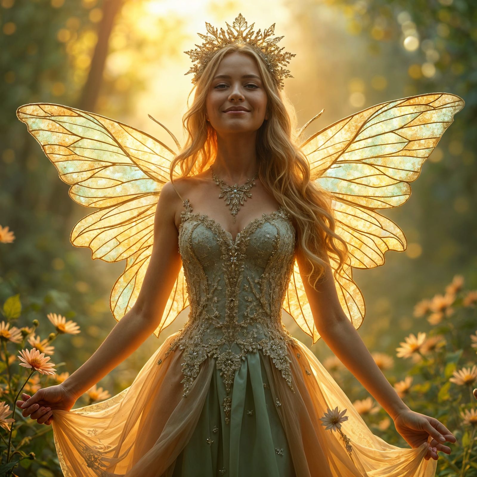 Ethereal Faerie Queen Radiates Joy and Happiness