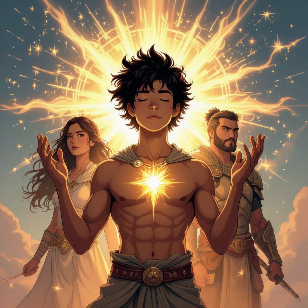 Epic Cosmic Battle of Divine Energy and Power