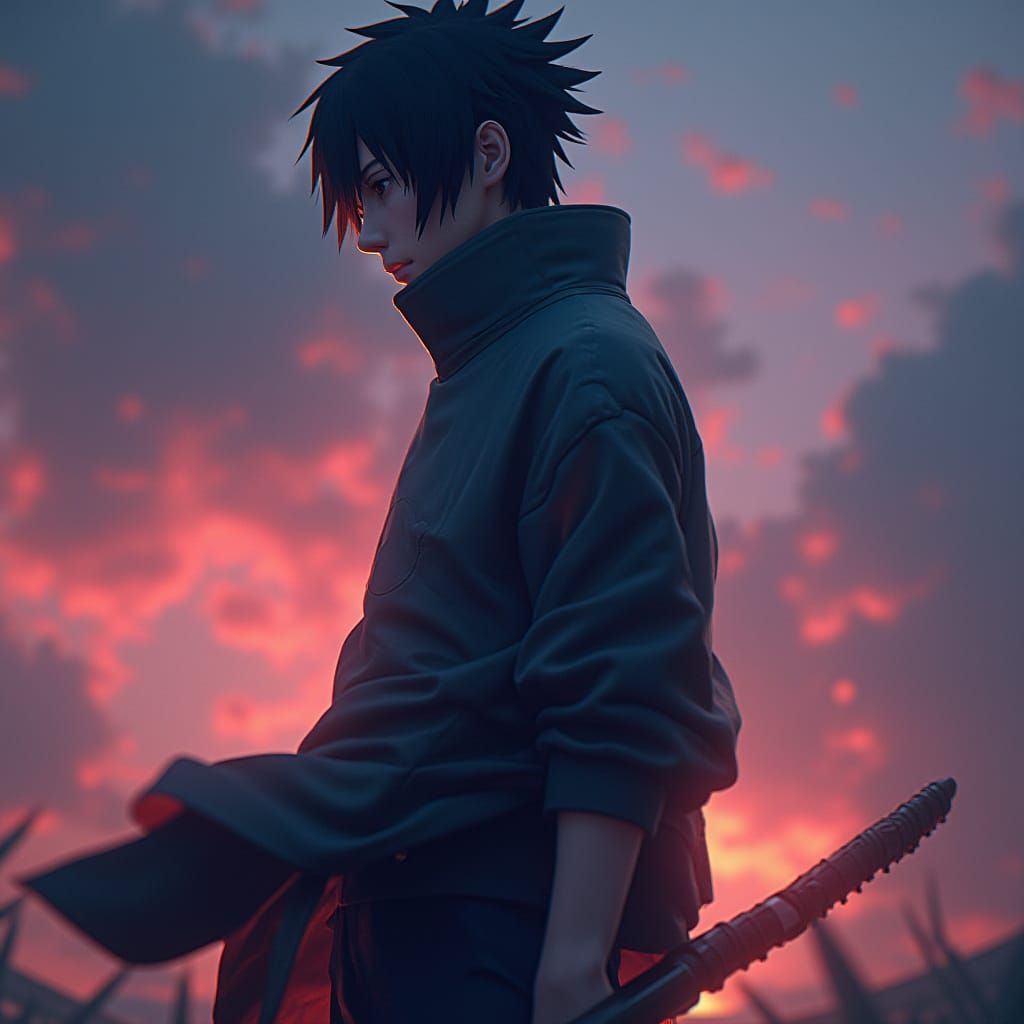 Sasuke Uchiha: Fantastical Matte Painting Splash Screen