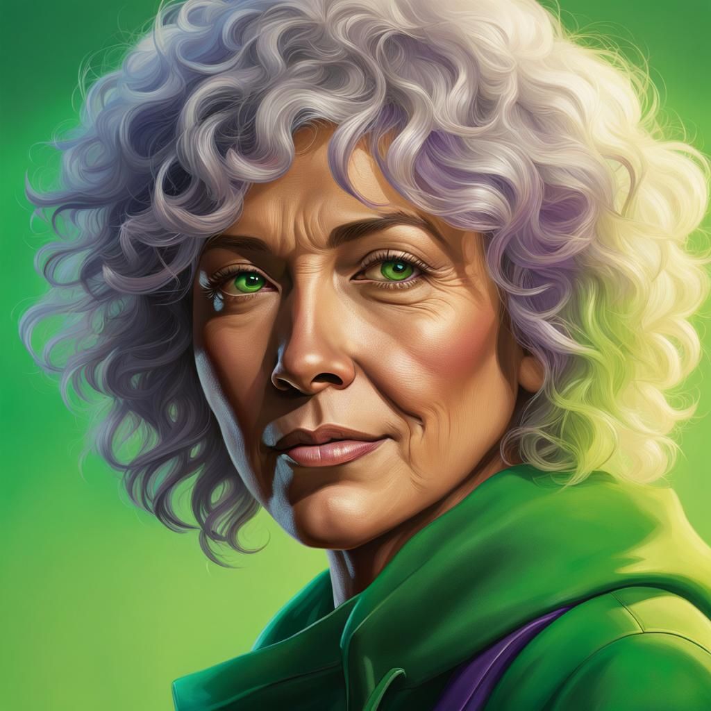 Hyperrealistic Portrait of a Middle-Aged Woman