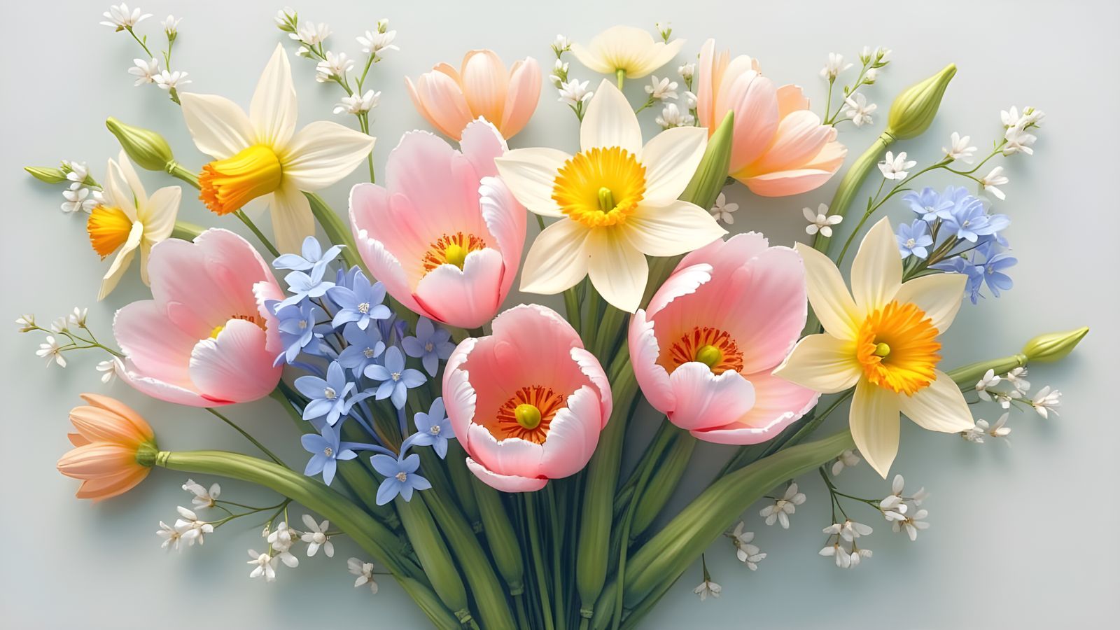 Soft Spring Bouquet in Impressionist Style