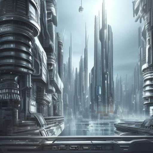 Epic Futuristic City Digital Matte Painting