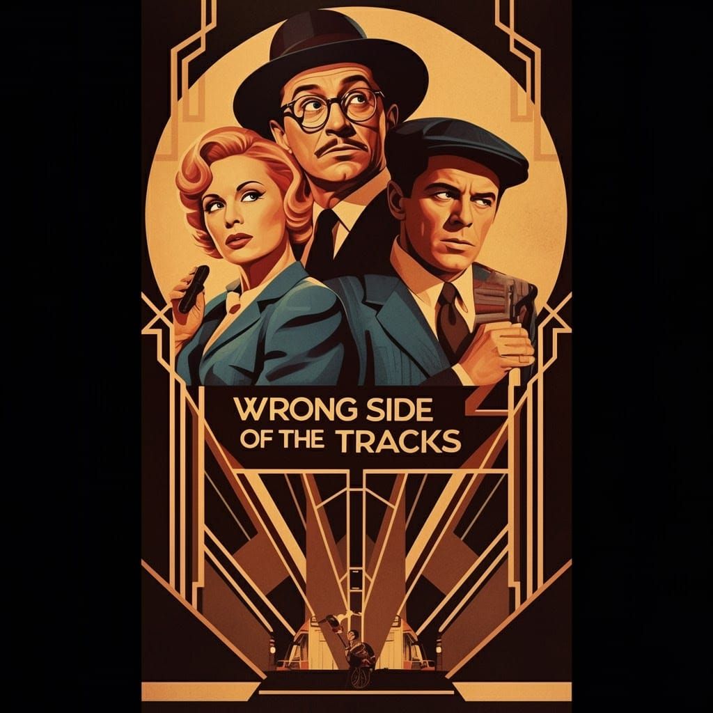 Art Deco Movie Poster: Wrong Side of the Tracks