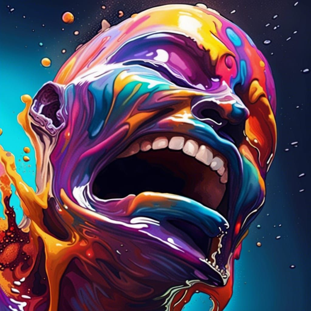 Melting Space Void in Hyperrealistic Splash Art