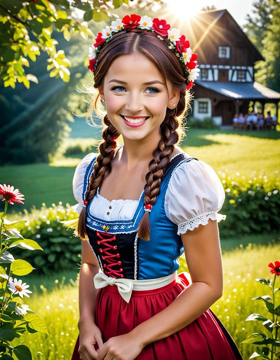Woman in traditional dirndl