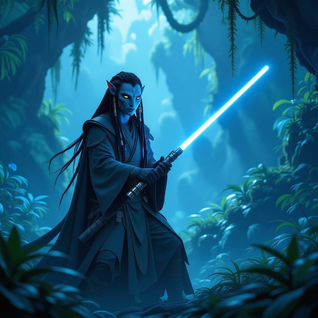 Na'vi Warrior as Jedi on Pandora