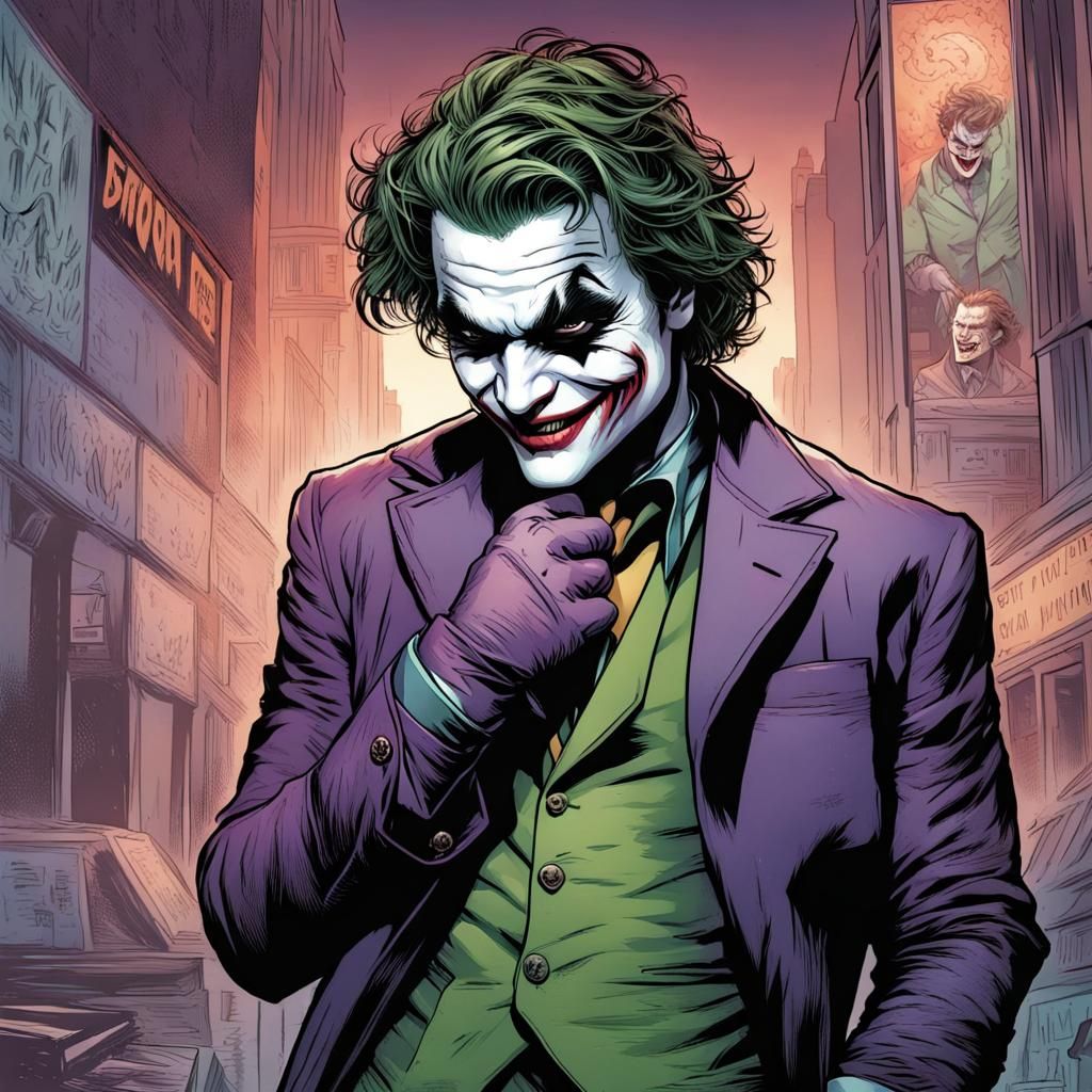 The Joker in Comic Book Art Style