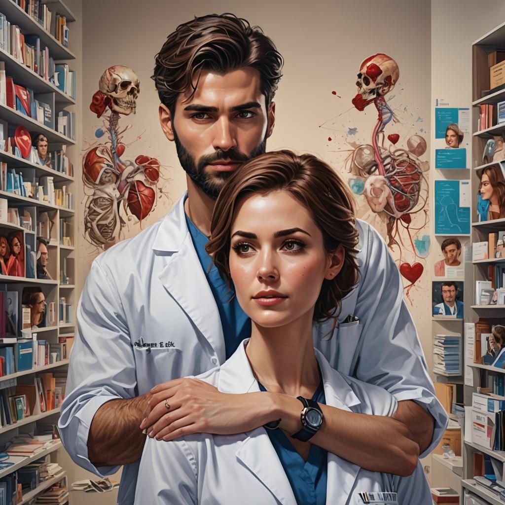 Love's Anatomy: Doctors in Hospital Drama, Hyperrealistic Ar...