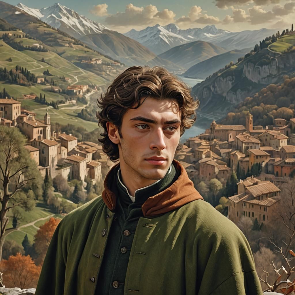 Renaissance-Inspired Portrait of a Young Italian Man