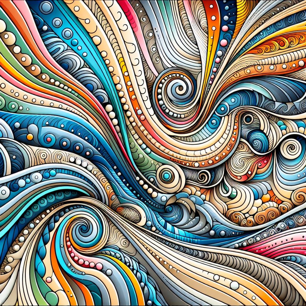 Abstract Vector Artwork with Fractal Patterns