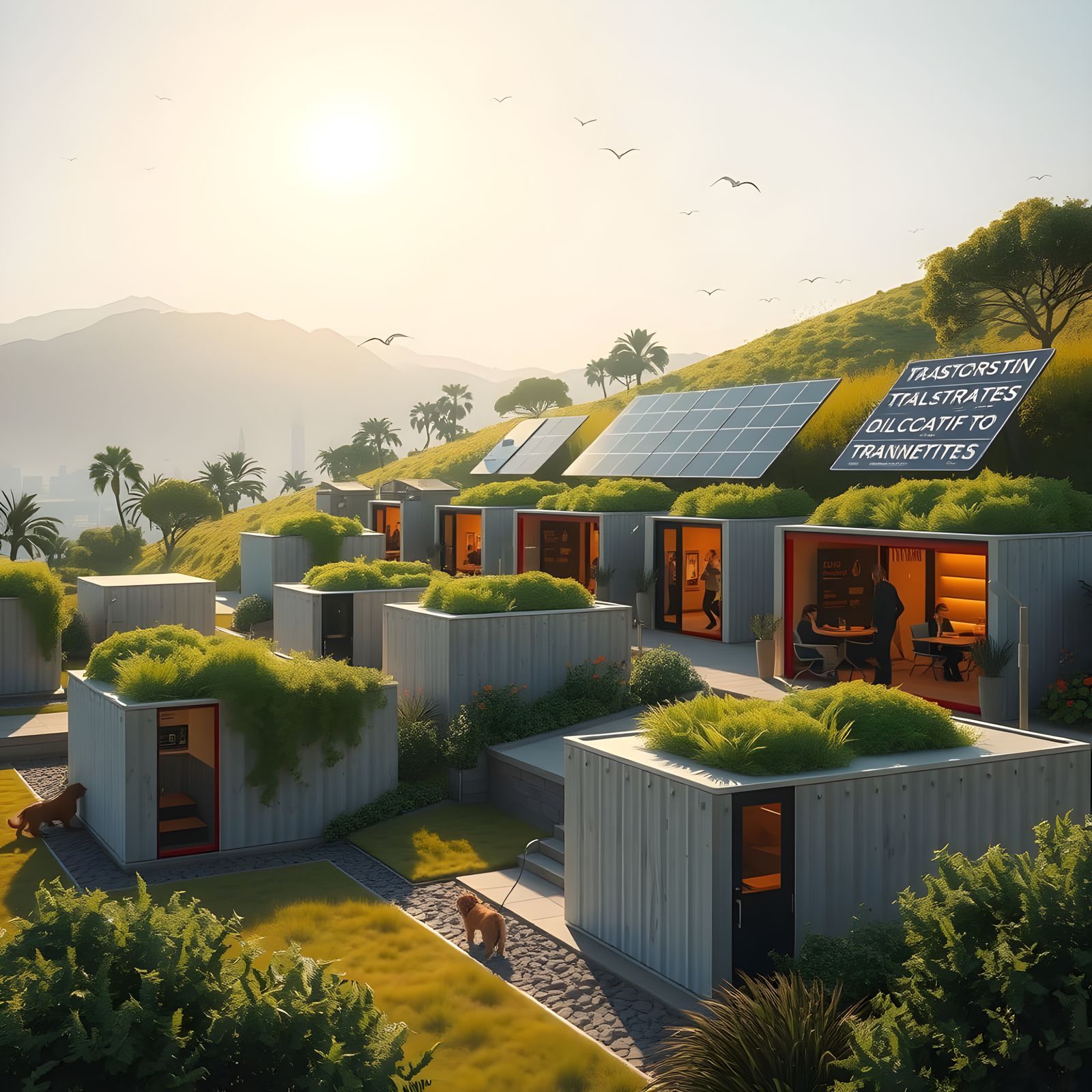 Cyberpunk Scene with AI Assistants and Cybercoders