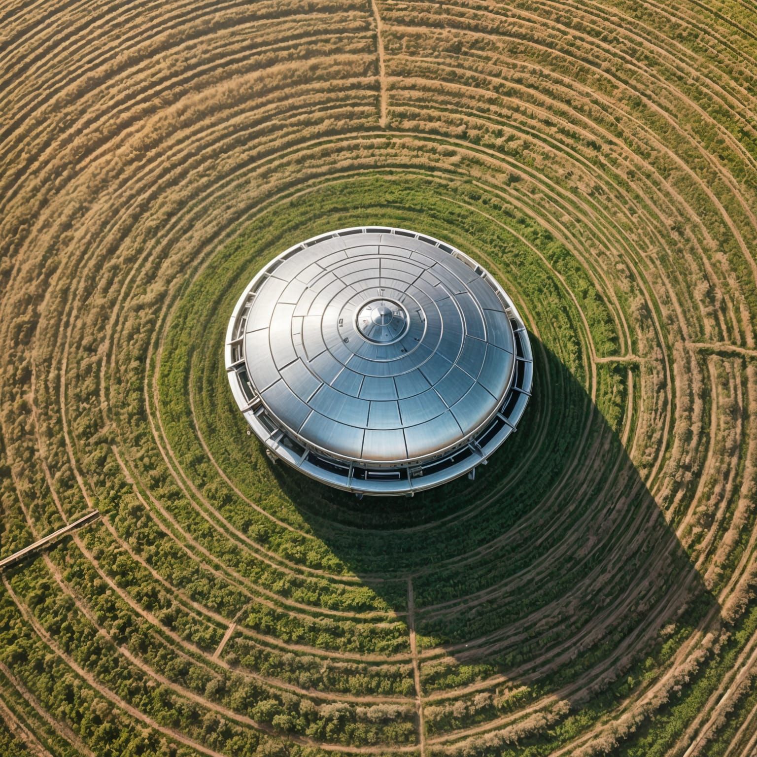 Silver UFO Spotted Inside Crop Circle