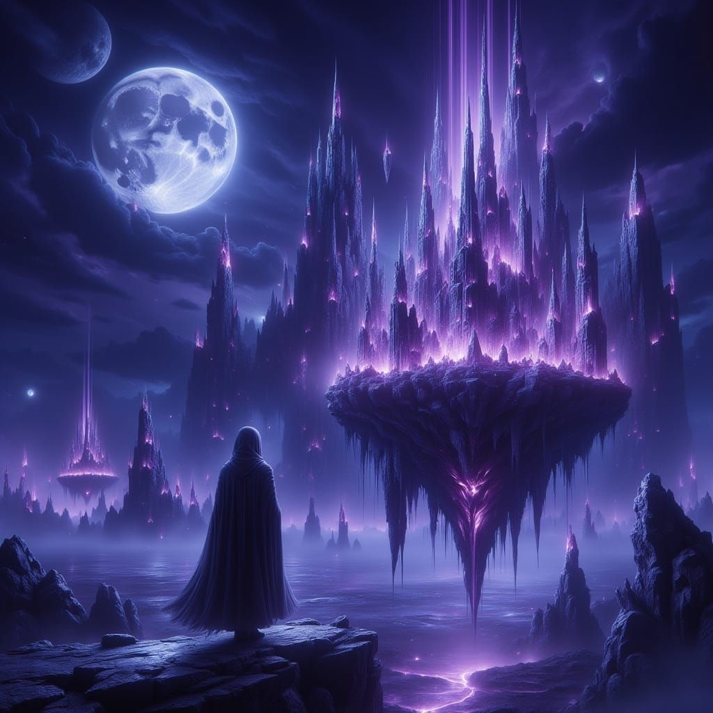 Floating Crystal Castle in Dreamy Fantasy Art Style