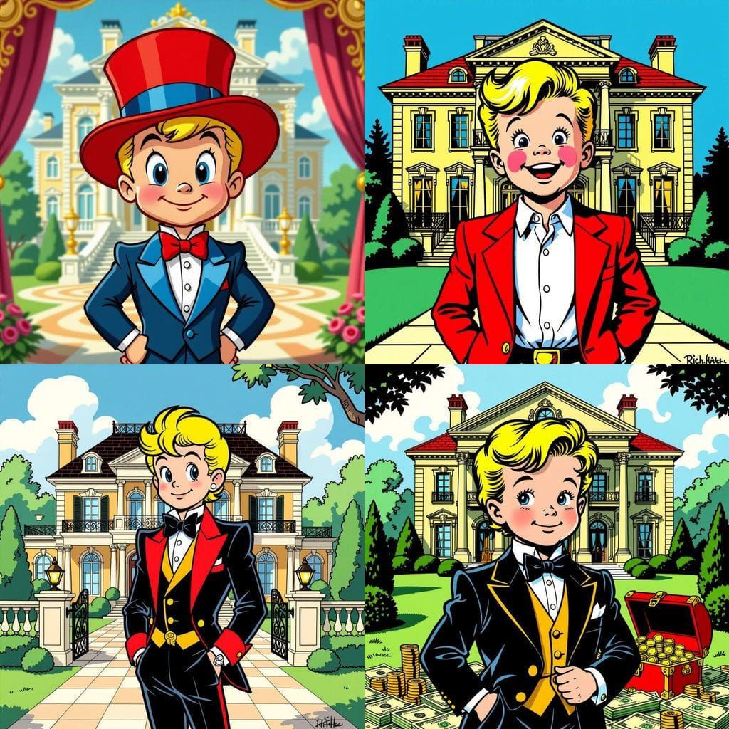 Richie Rich Comic Book Illustration