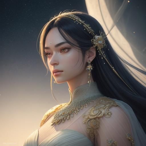 Stunning Woman Portrait in 3D Anime Style