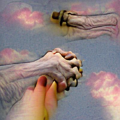 Eternal Lovers Holding Hands in Dreamscape