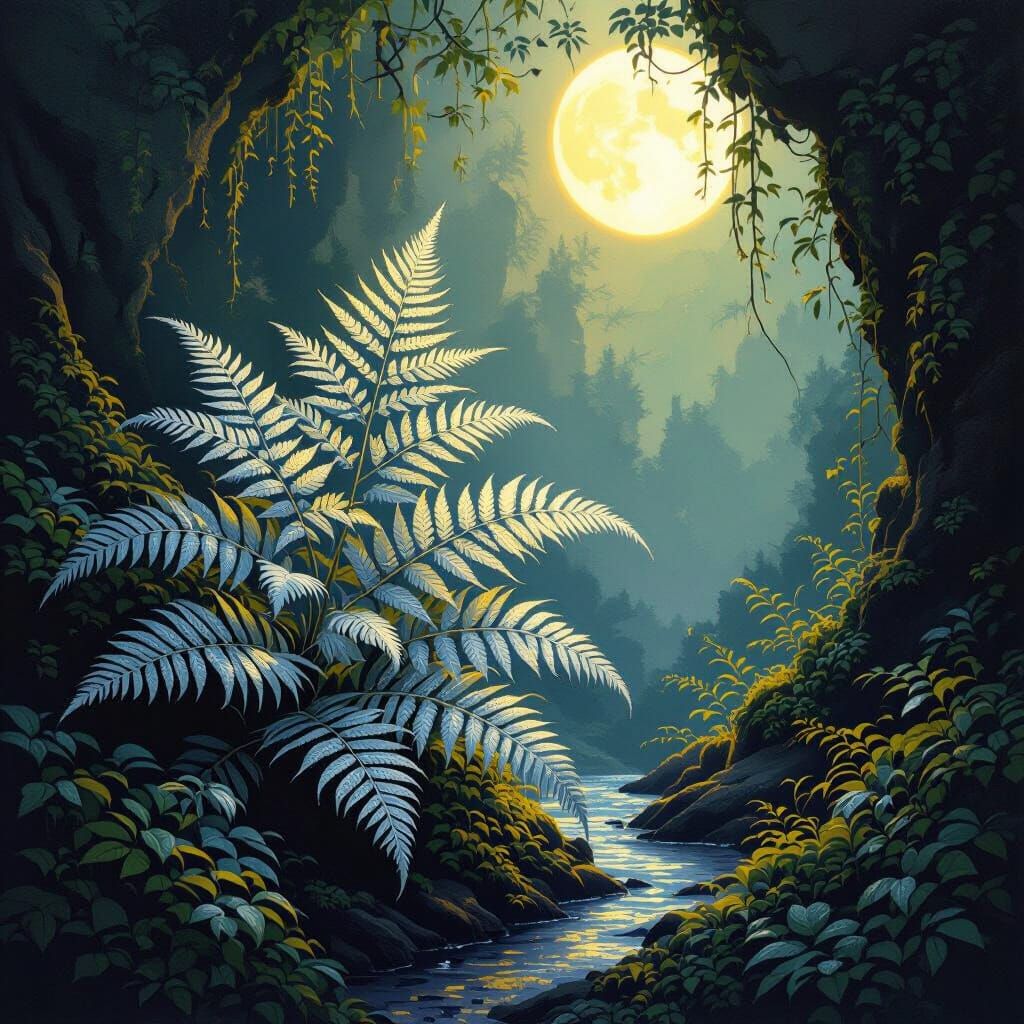Moonshade Fern in Dark Fantasy Concept Art Style
