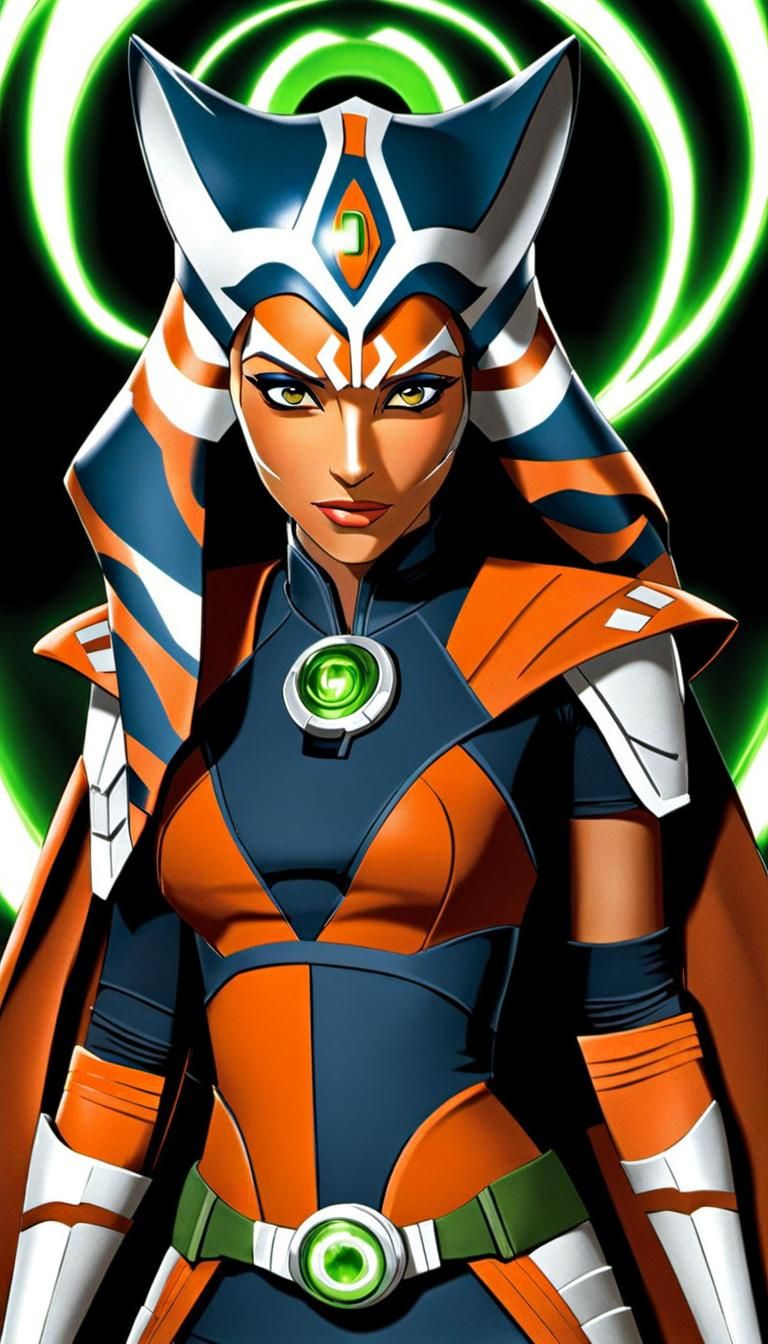 Ahsoka Tano with Omnitrix in Comic Art Style