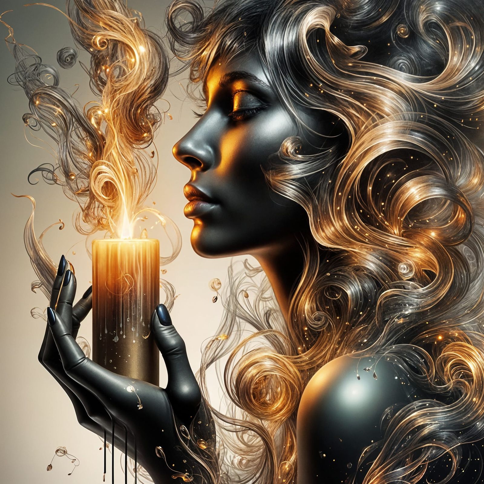 Surreal Woman in Smoky Dreamscape