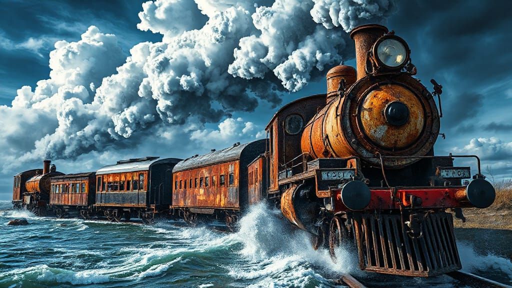 Victorian Train in Epic Winter Storm