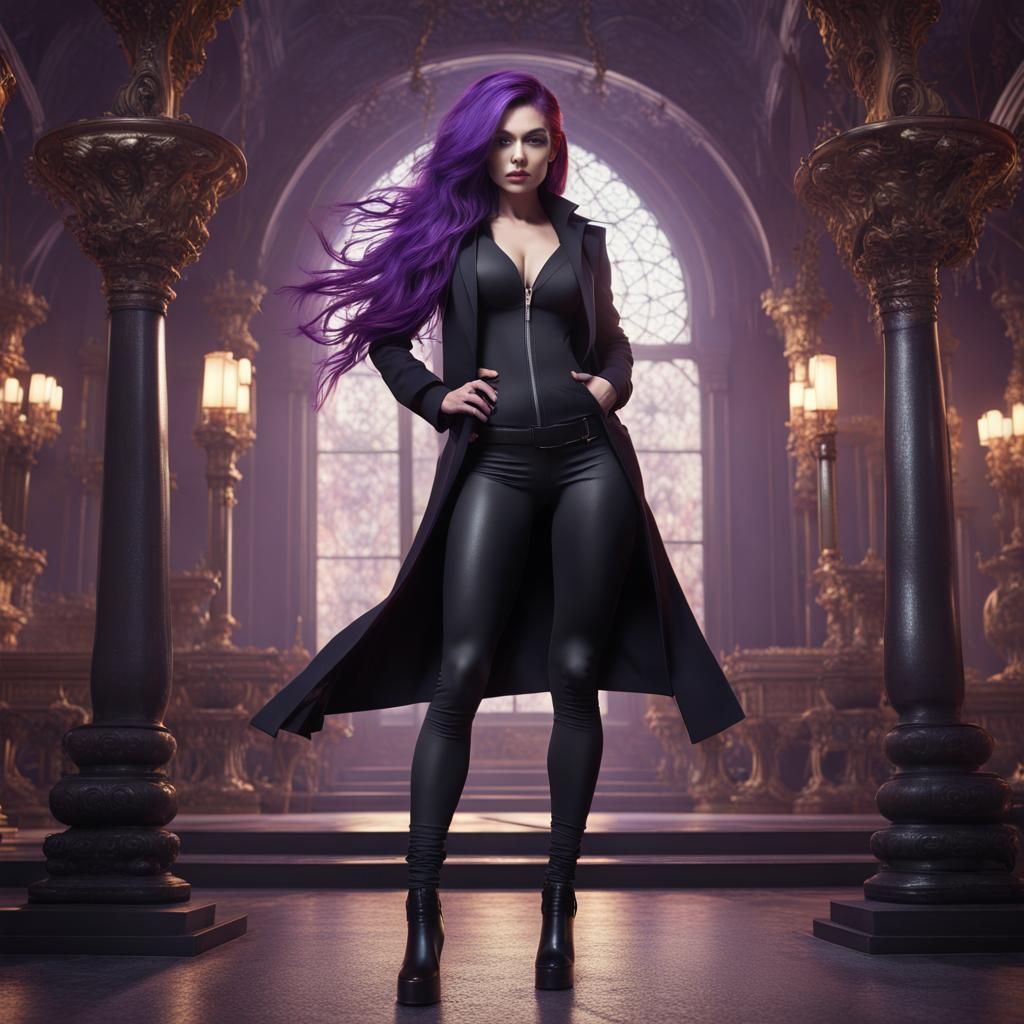 Mystical Purple Haired Lady in Unreal Engine 5