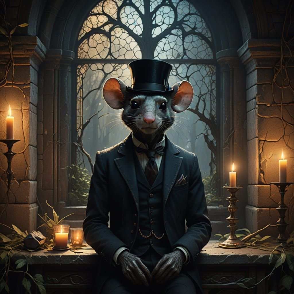 A Victorian Mouse in a Medieval Church, Enveloped in Mystica...