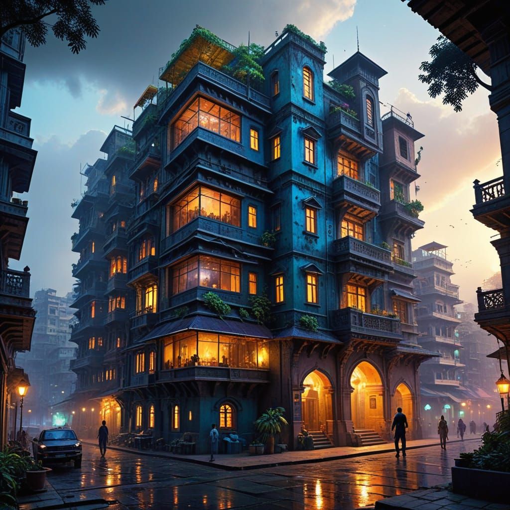 Vibrant Cyberpunk Metropolis Unfolds in a Futuristic Indian ...