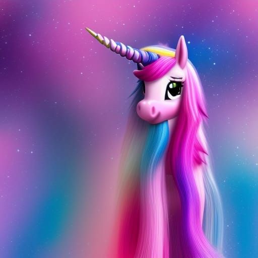 Majestic Blue Alicorn with Pink Mane in 4K