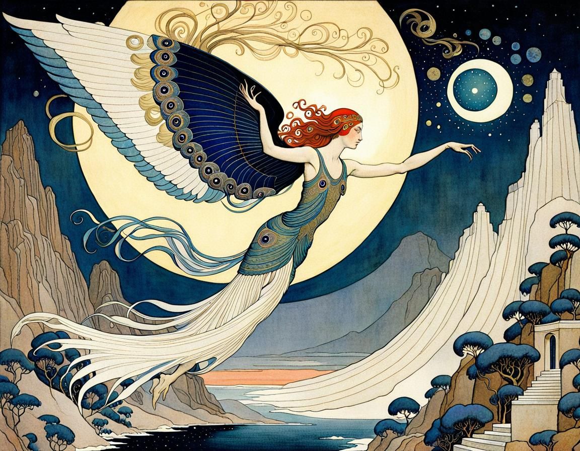 Icarus in Early 20th-Century Illustration Style